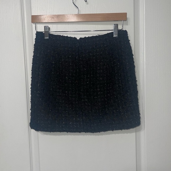 AMANDA UPRICHARD DALE SKIRT {$180} Black Sparkled Gold Hardware Durham Tweed Sm - Picture 5 of 5